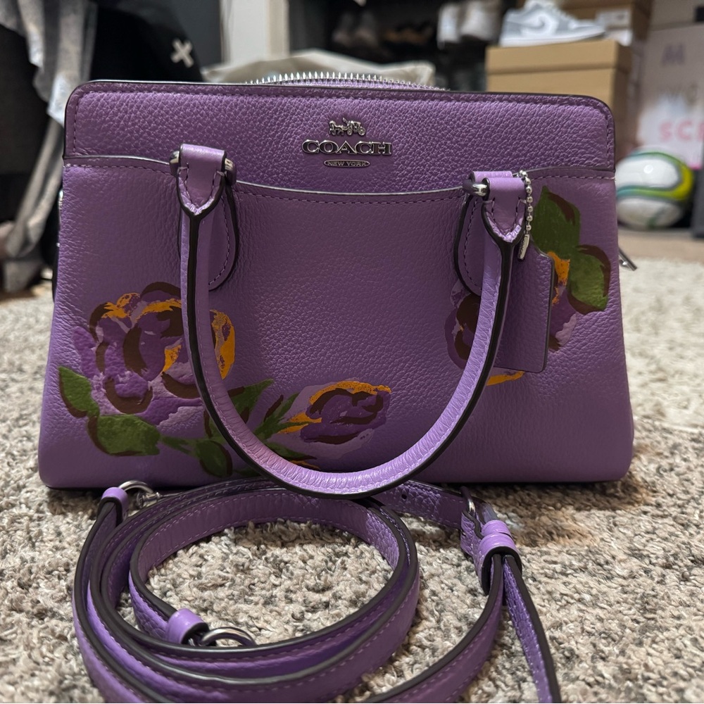 coach printed leather mini darcie carryall